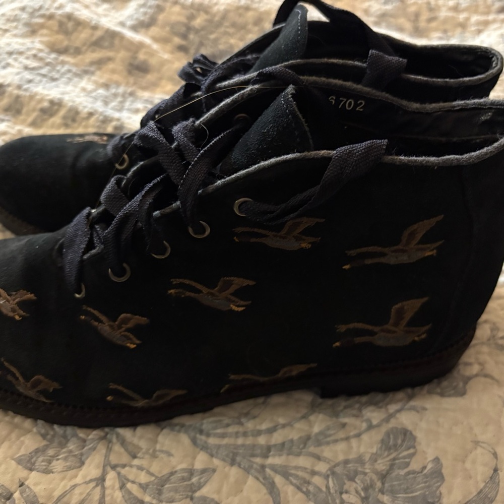 Women's Gino Ventori Designer Mallard Bird Pattern Ankle Boots 39